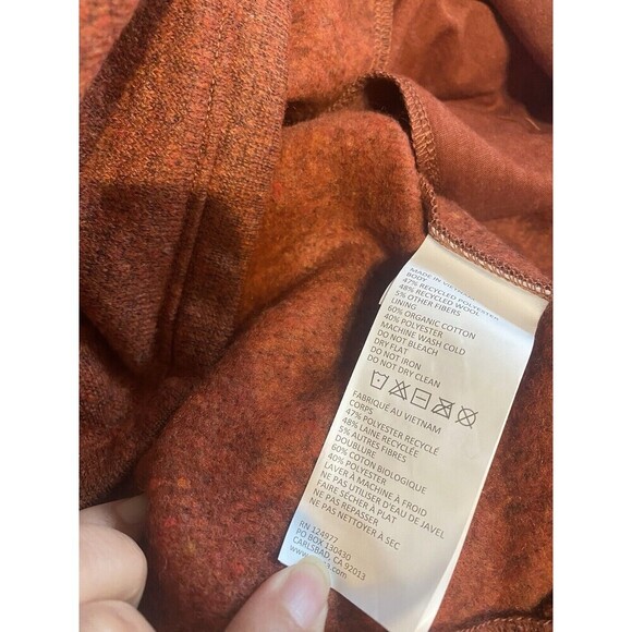 PrAna‎ Ziller Sweatshirt Women Small Orange Hooded Pullover Gingerbread Wool New - Picture 10 of 16